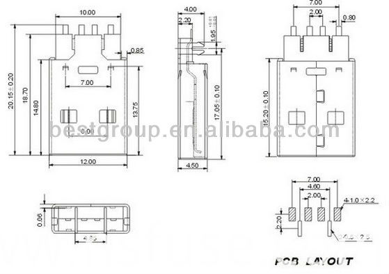 Fbusba1-112 5 Pin USB Connector USB Disk (FBELE)